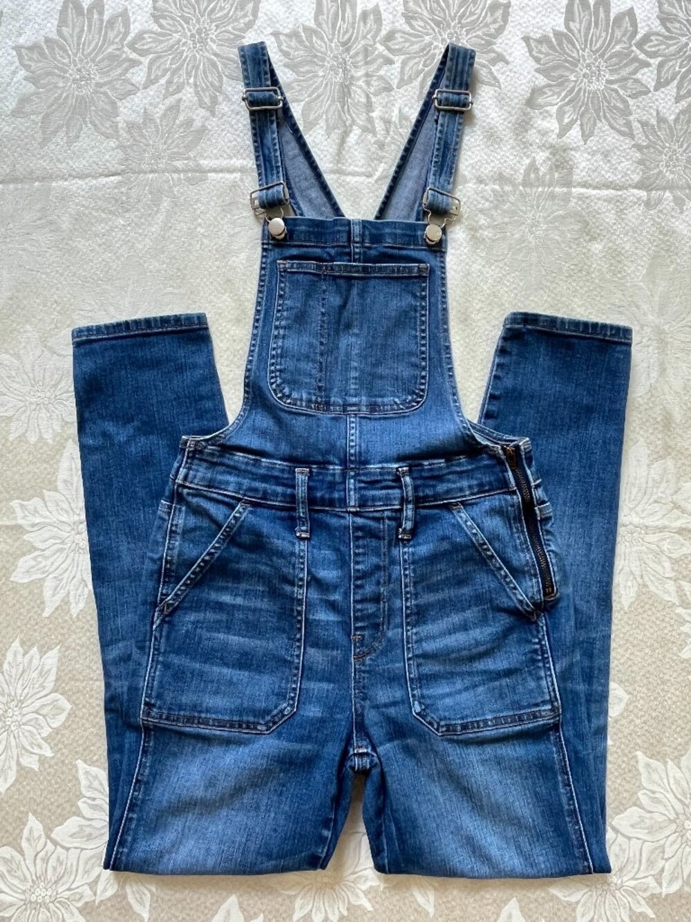 Madewell Skinny Jean Overalls Blue Medium Wash Small
